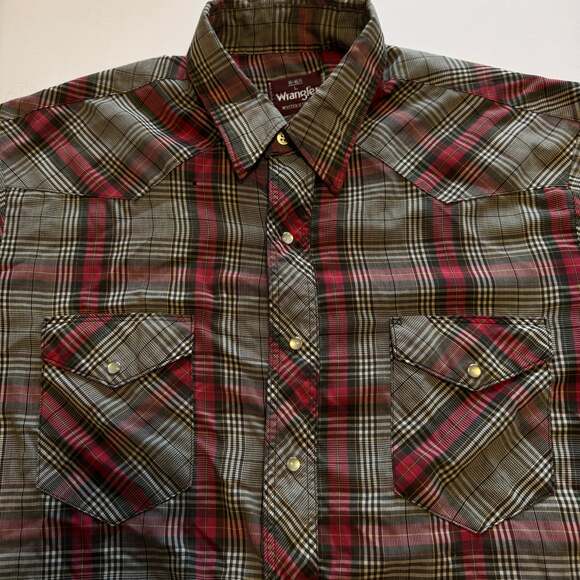 Vintage Wrangler  pearl snap ‘Western’ Shirt Size L - Picture 1 of 6